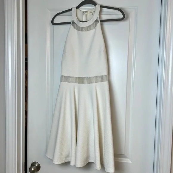 green emerald velvet dress Zapaka Women White Simple Graduation Dress with Ruffles A-Line Corset Short Commencement Dress, White / US10 main image 0